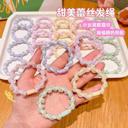 蕾絲大腸圈編織髮圈－商品主圖｜https://igowo.tw/