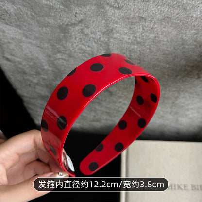 波點寬版復古髮箍