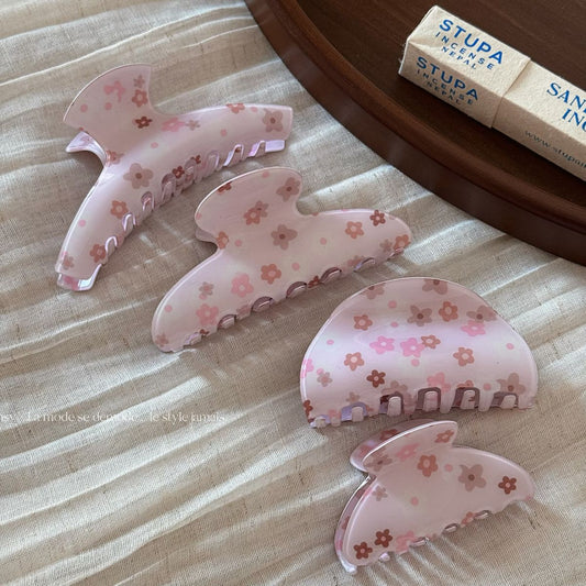 碎花花朵簡約髮夾－商品主圖｜https://igowo.tw/