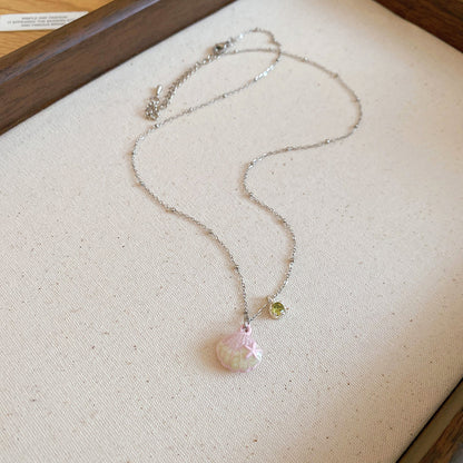 琺瑯貝殼鑲鑽項鍊