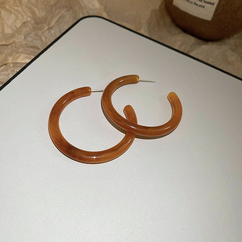 美拉德銀針豹紋流蘇耳釘時尚百搭復古港風耳環輕奢高級感小眾耳飾