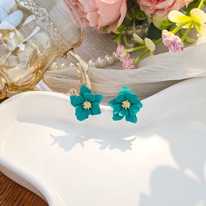 花朵多層簡約耳環－29/黑色款細節｜https://igowo.tw/
