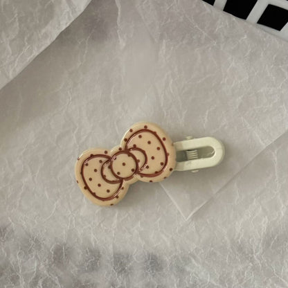 棕色蝴蝶結簡約髮夾