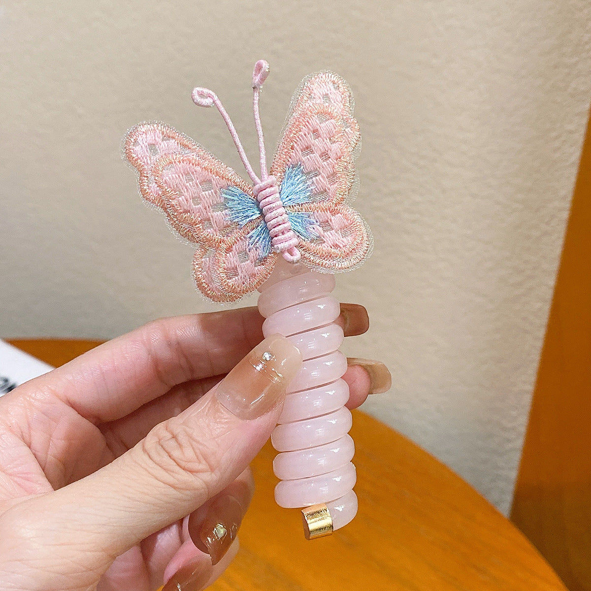 蝴蝶刺繡髮圈