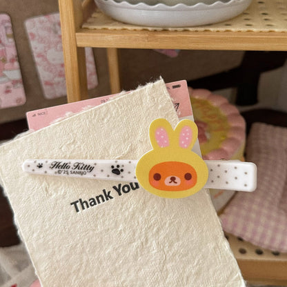 棕色兔子小熊髮夾