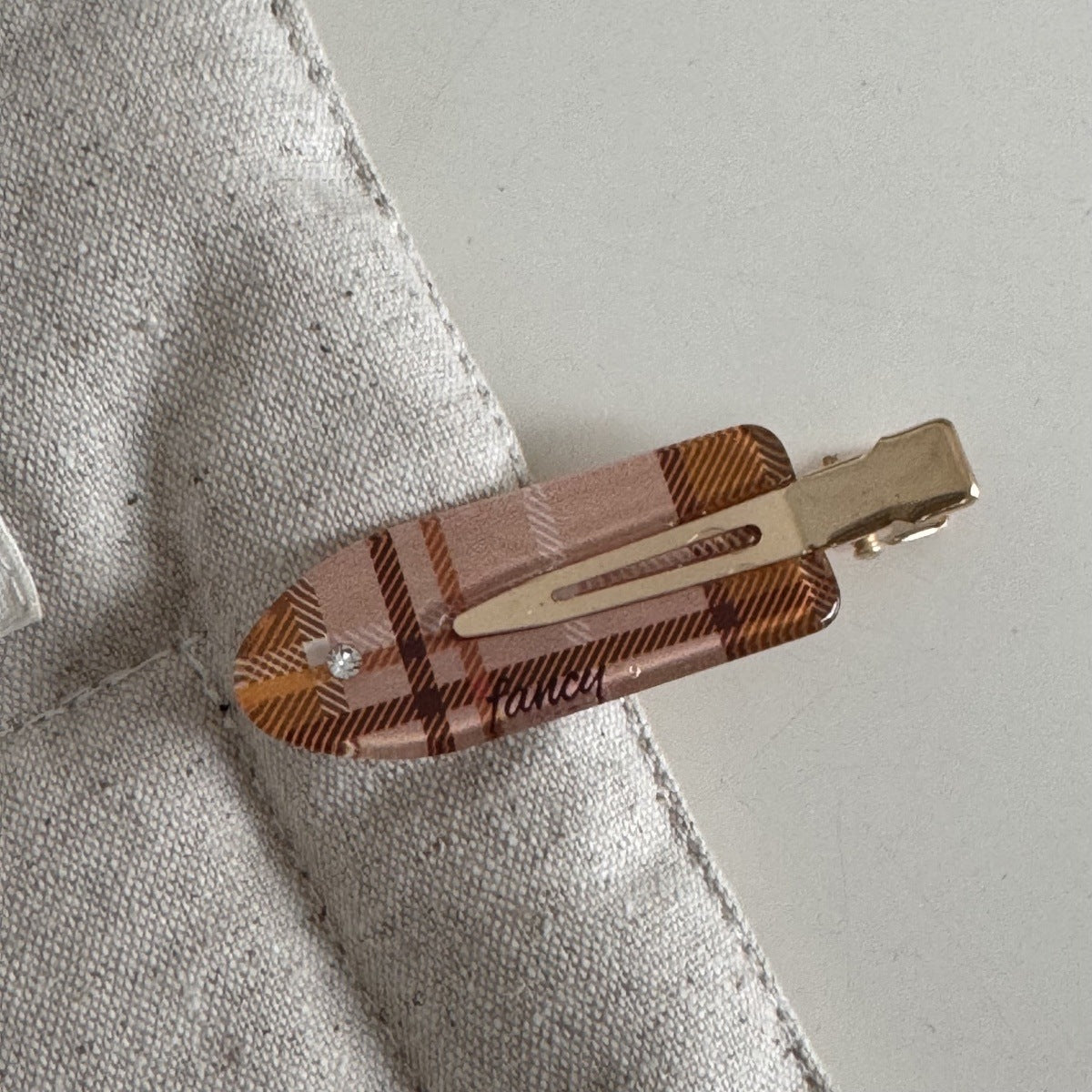 格紋復古簡約髮夾