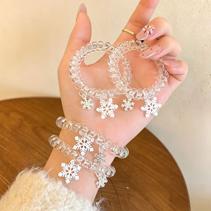 透明彈力繩雪花髮圈－商品主圖｜https://igowo.tw/