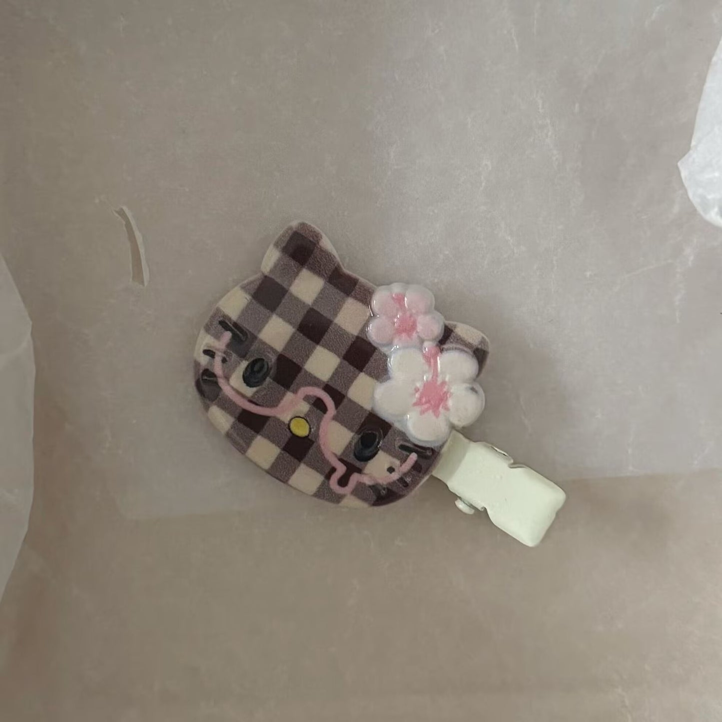 棕色貓咪髮夾