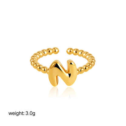 串珠字母可調式戒指－細節特寫17｜https://igowo.tw/