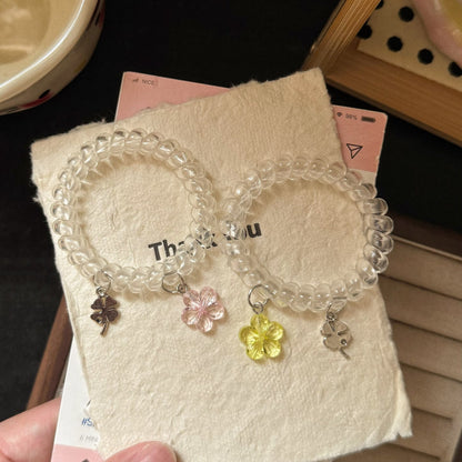 粉色花朵髮圈－商品主圖｜https://igowo.tw/