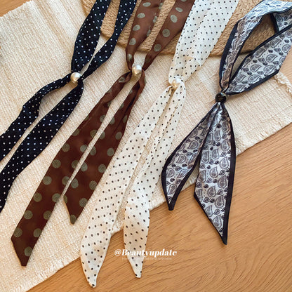 珍珠簡約飾品－項鍊-咖色-波點款細節｜https://igowo.tw/