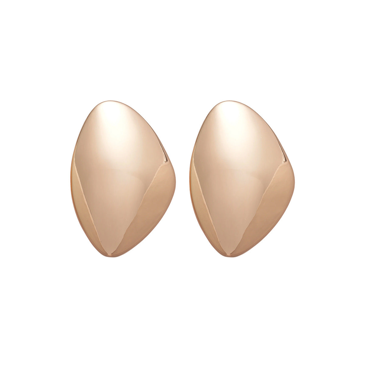 金屬圓形誇張耳環－12#銀針-金色款細節3｜https://igowo.tw/
