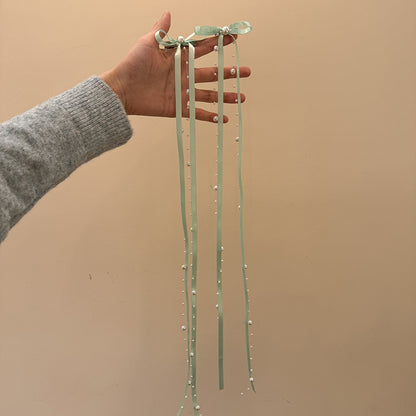 緞帶蝴蝶流蘇復古髮夾
