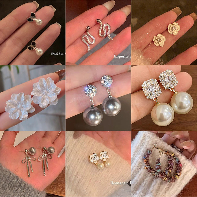 S925銀針高級感珍珠耳釘