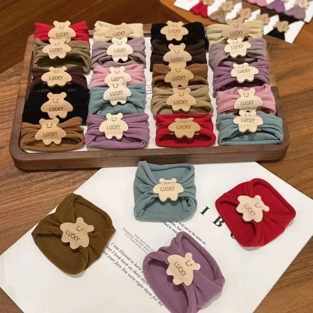 彈力繩小熊簡約髮圈－大紅款實拍｜https://igowo.tw/