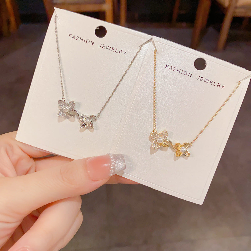 鋯石金屬簡約項鍊－商品主圖｜https://igowo.tw/
