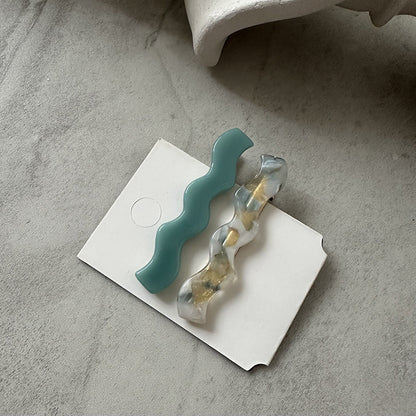 醋酸板材波浪髮夾二件組