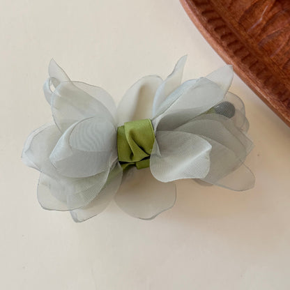 網紗蝴蝶結花朵髮夾