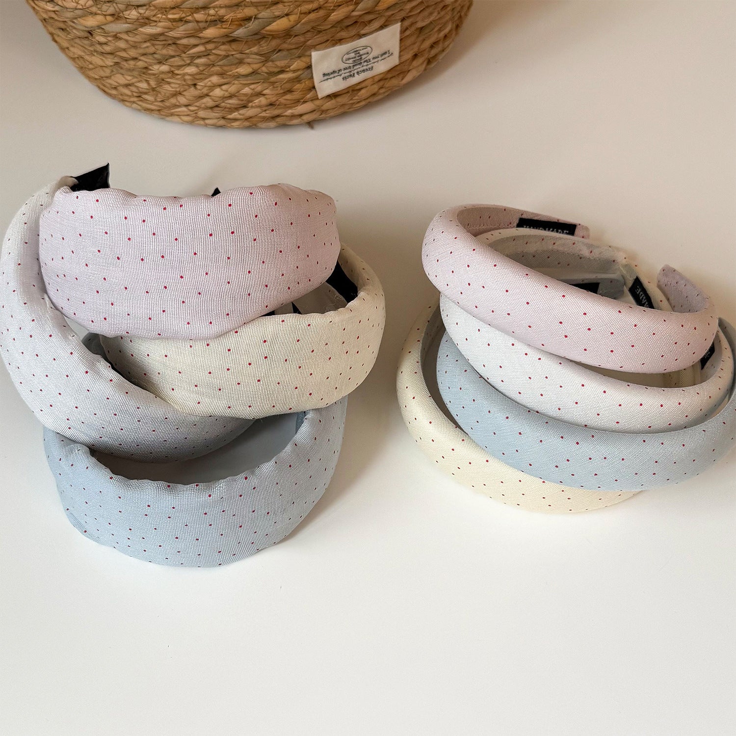 彩色波點寬版髮箍－商品主圖｜https://igowo.tw/
