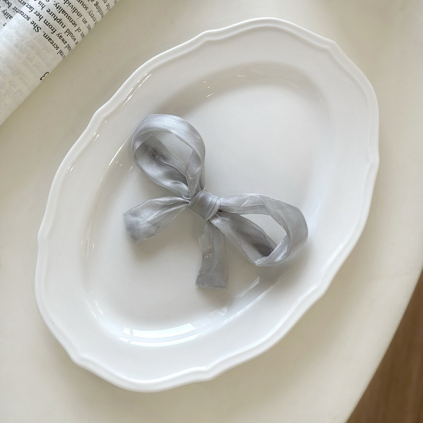 黃色蝴蝶結髮夾