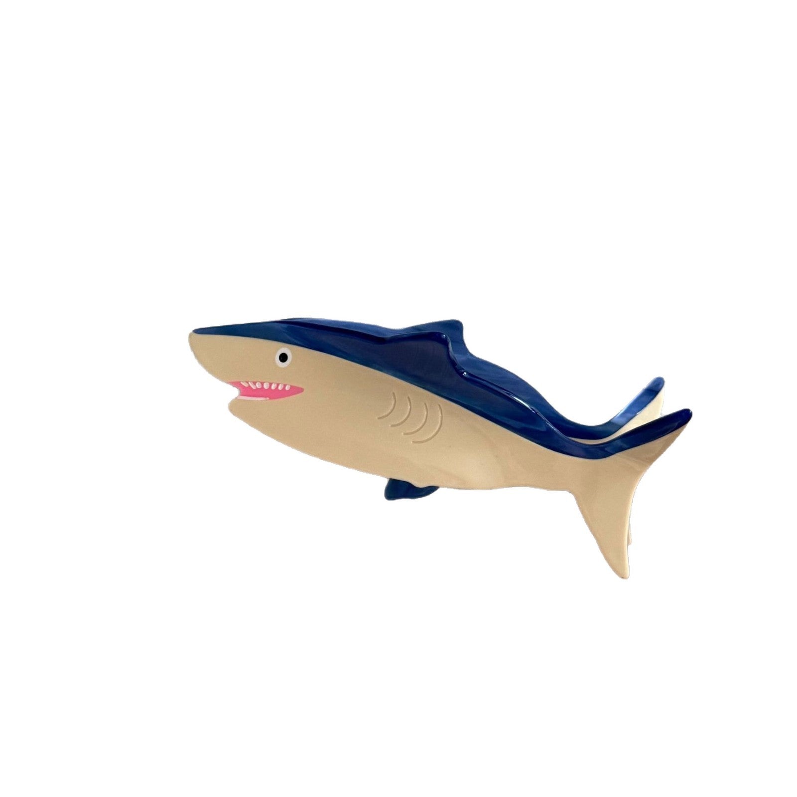 醋酸板材鯊魚夾－米色鯊魚款細節｜https://igowo.tw/