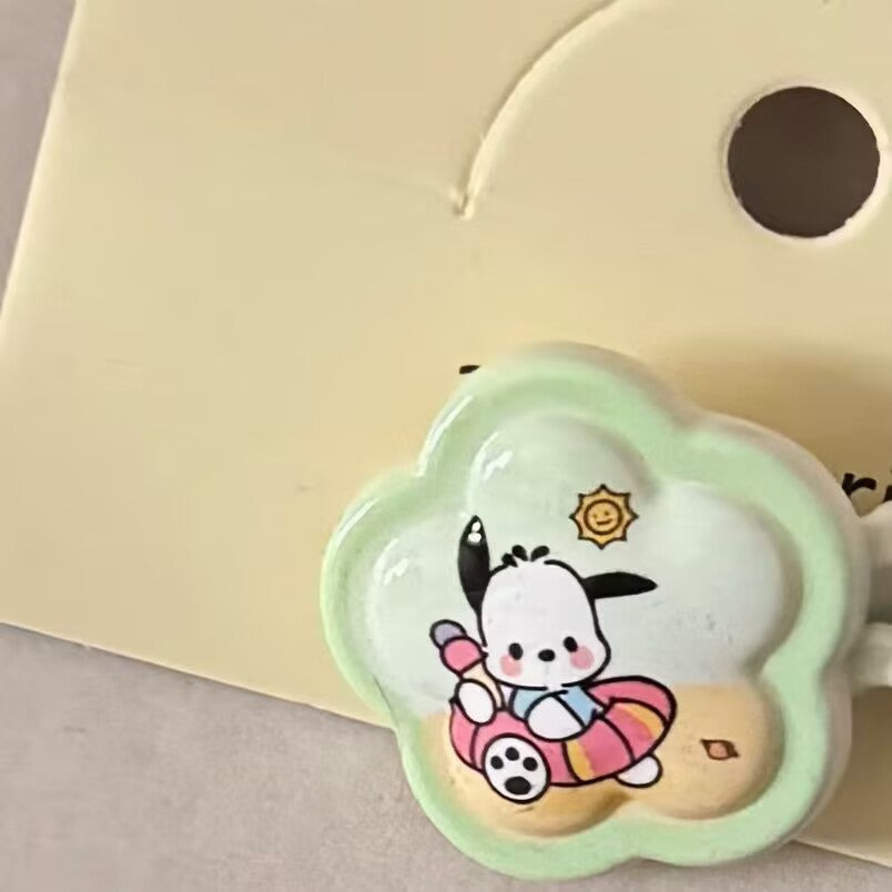 繽紛貓咪花朵髮夾