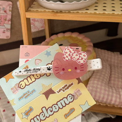 棕色壓克力貓咪髮夾