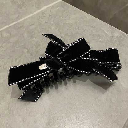 絨面蝴蝶結髮夾