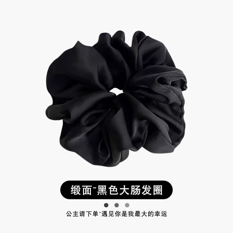 藍色布面波點復古髮圈－細節特寫6｜https://igowo.tw/