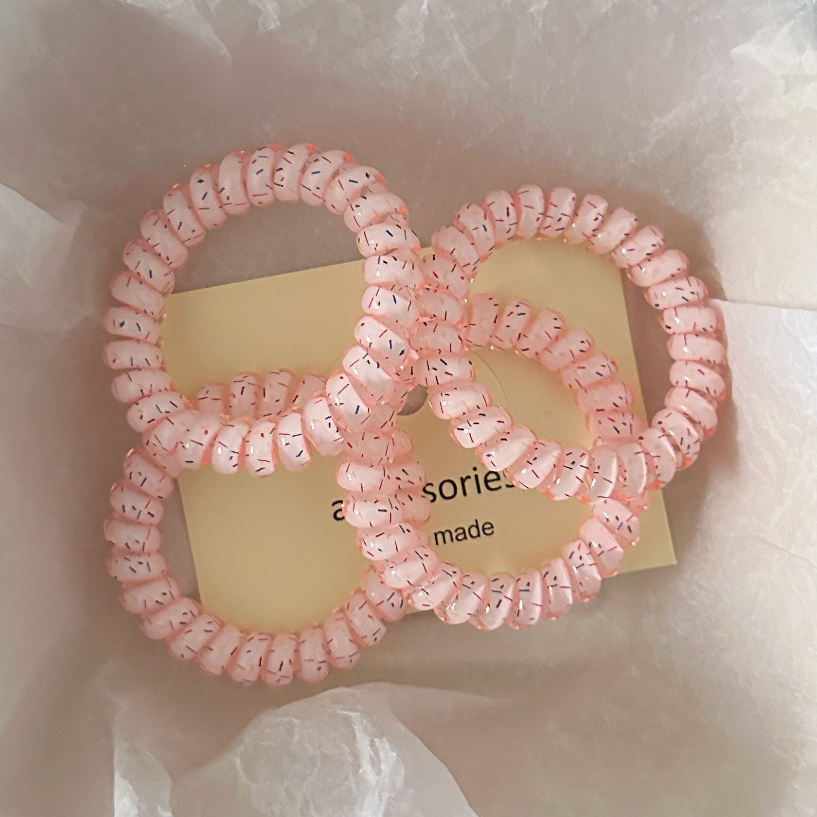 粉色簡約髮圈－商品主圖｜https://igowo.tw/