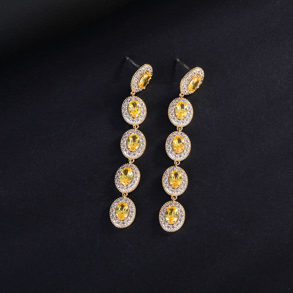 S925金色天然石流蘇耳環－綠色款細節｜https://igowo.tw/