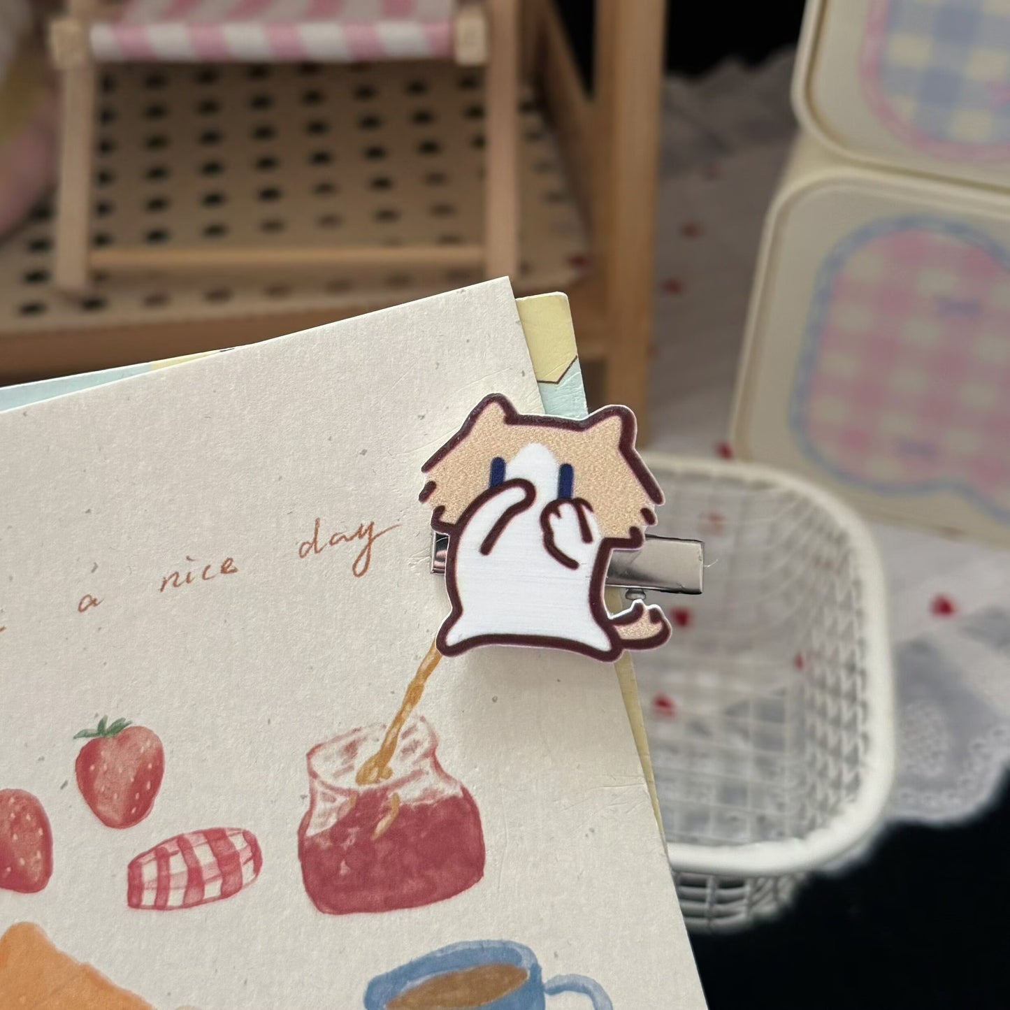 棕色貓咪髮夾