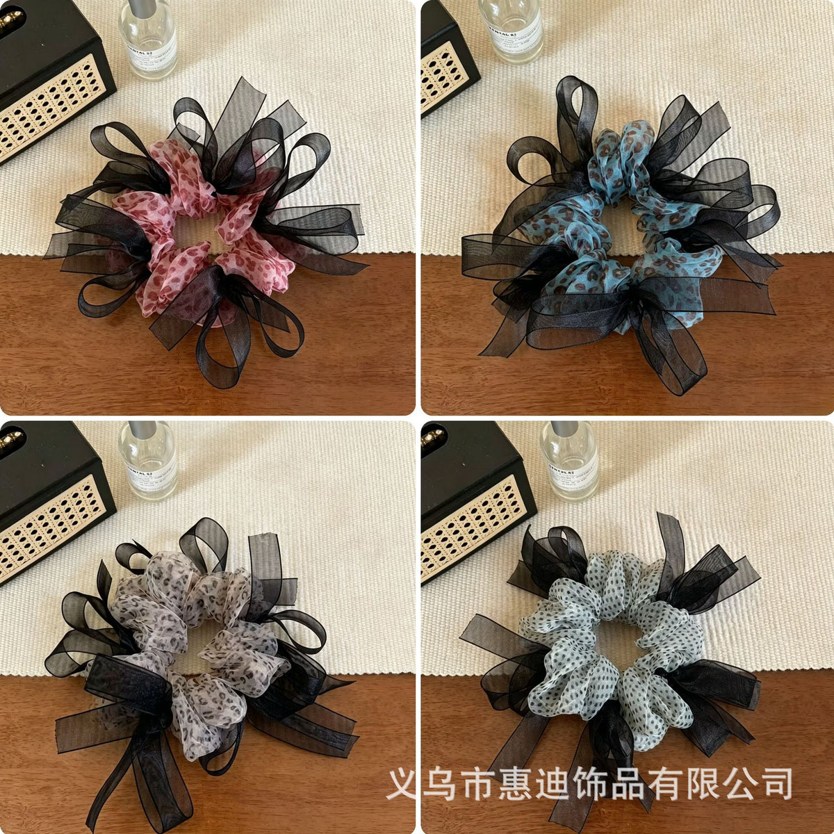 網紗蝴蝶結簡約髮圈－第二視角實拍｜https://igowo.tw/