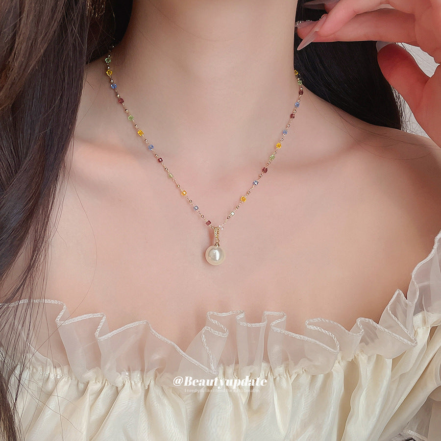 繽紛琉璃珍珠項鍊－商品主圖｜https://igowo.tw/