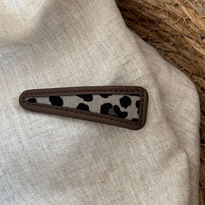 皮革豹紋復古簡約髮夾