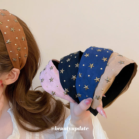 布面星星簡約髮箍－商品主圖｜https://igowo.tw/