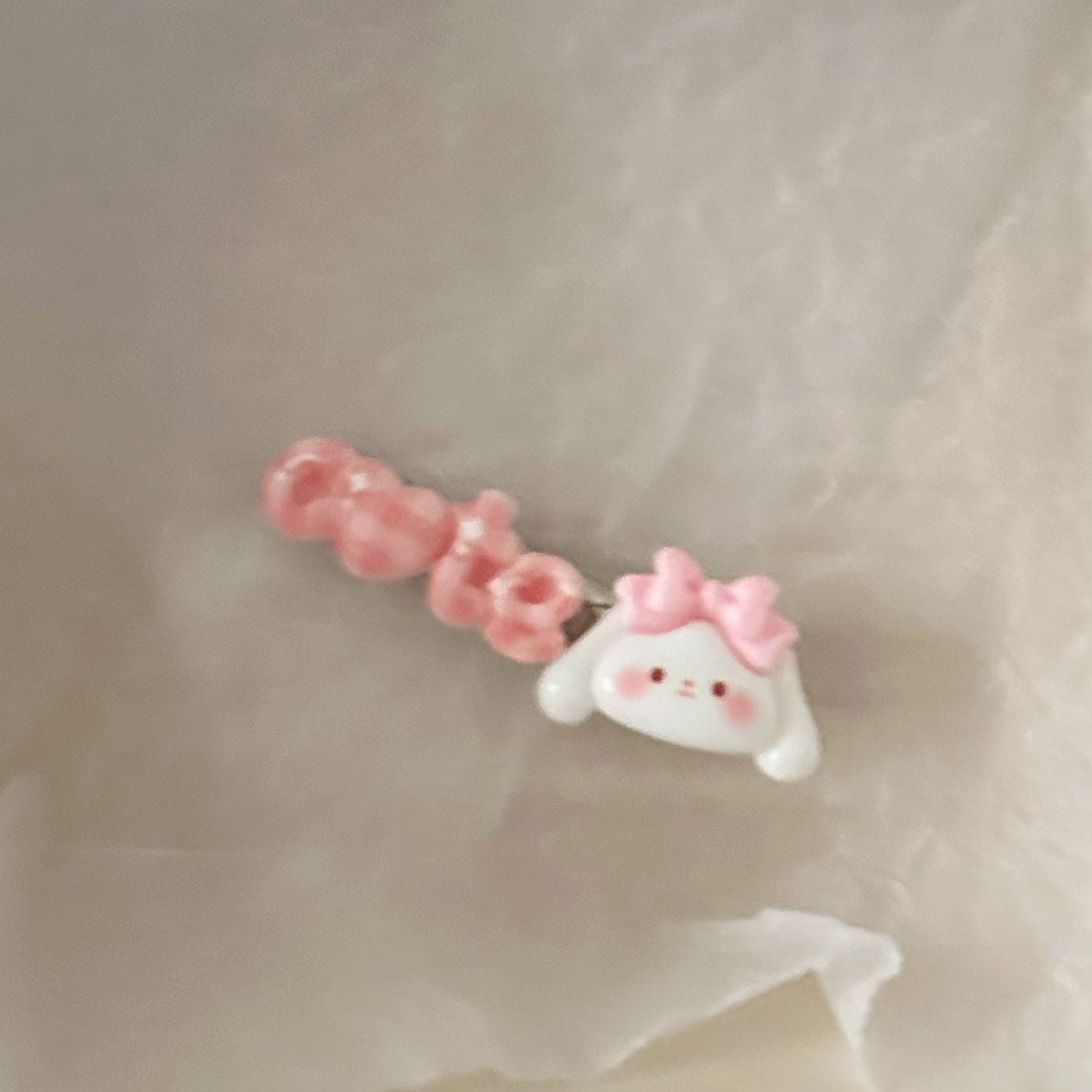 粉色小狗字母髮夾