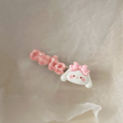 粉色小狗字母髮夾
