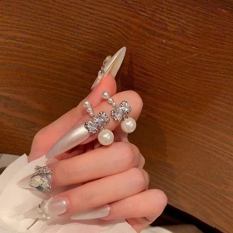 S925珍珠復古簡約耳環－細節特寫4｜https://igowo.tw/