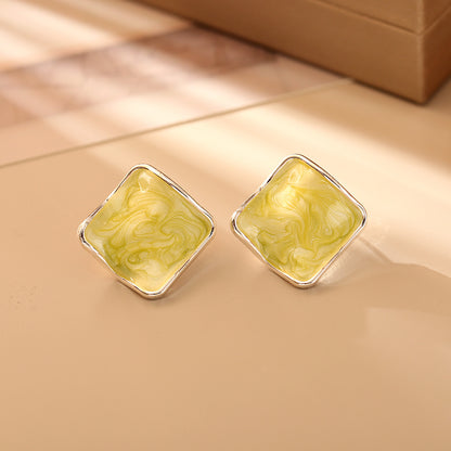 琺瑯不規則簡約耳釘