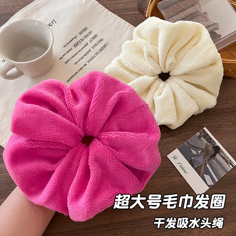 絨面大腸圈髮圈－咖色款細節｜https://igowo.tw/