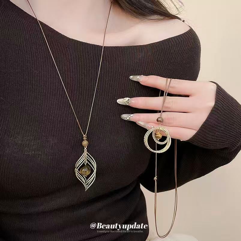 虎眼石菱形墜飾項鍊－商品主圖｜https://igowo.tw/