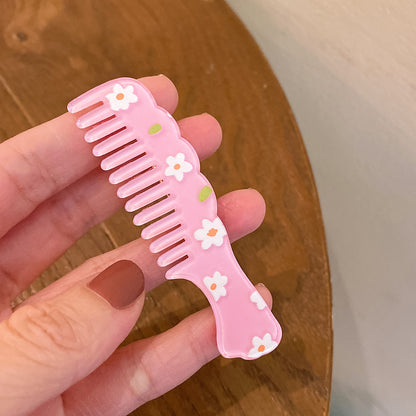 花朵簡約髮夾－淺藍碎花款細節8｜https://igowo.tw/