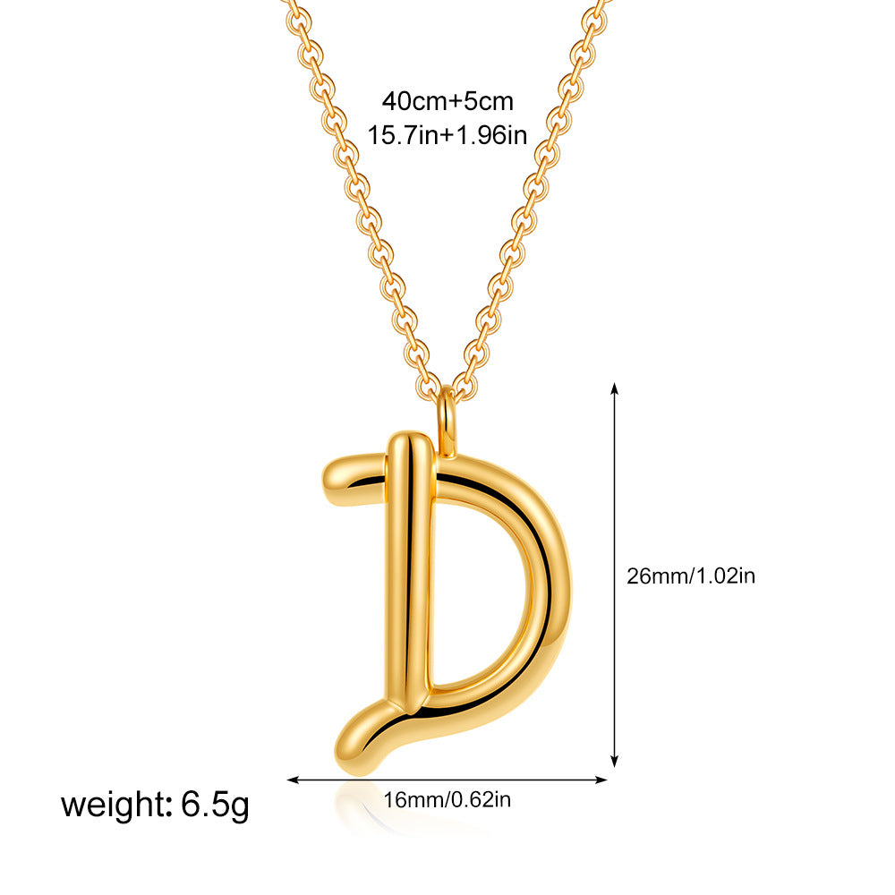 金色字母墜飾簡約項鍊－細節特寫9｜https://igowo.tw/