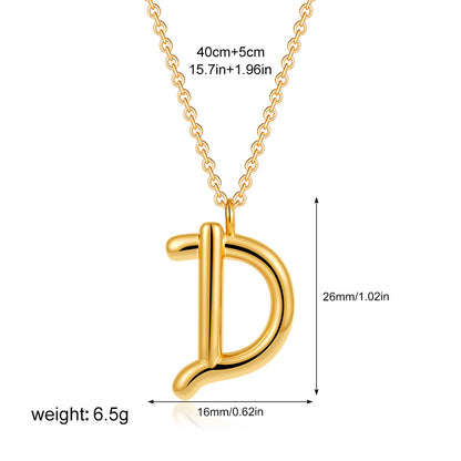 金色字母墜飾簡約項鍊－細節特寫9｜https://igowo.tw/