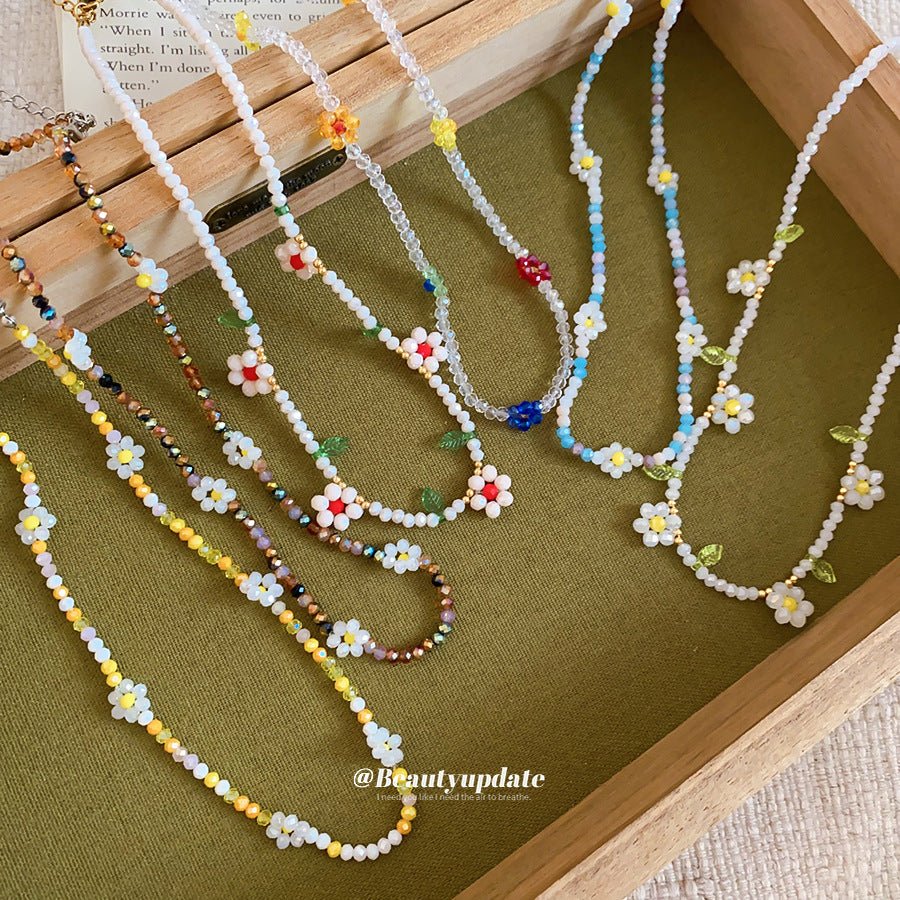 繽紛水晶串珠花朵項鍊－商品主圖｜https://igowo.tw/