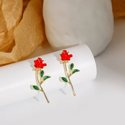 花朵菱形流蘇鑲鑽耳環－細節特寫8｜https://igowo.tw/
