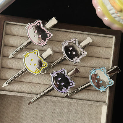 銀色貓咪髮夾－商品主圖｜https://igowo.tw/