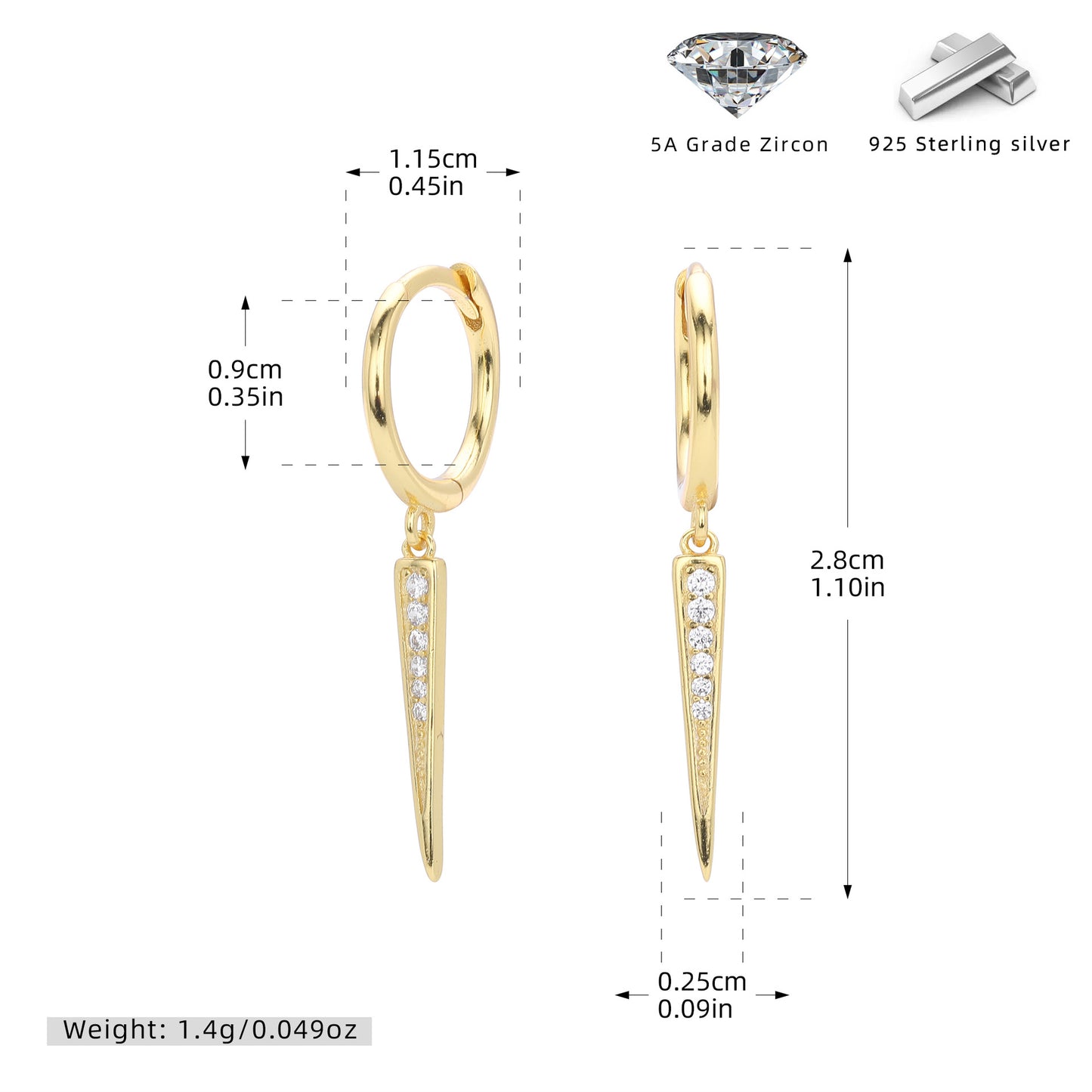 S925 時尚歐美個性創意鑲石款耳墜流行新潮嘻哈耳環耳飾品