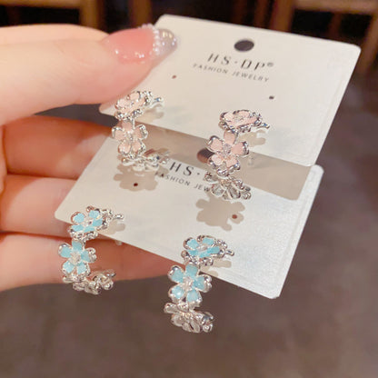 花朵圓圈簡約耳環－商品主圖｜https://igowo.tw/